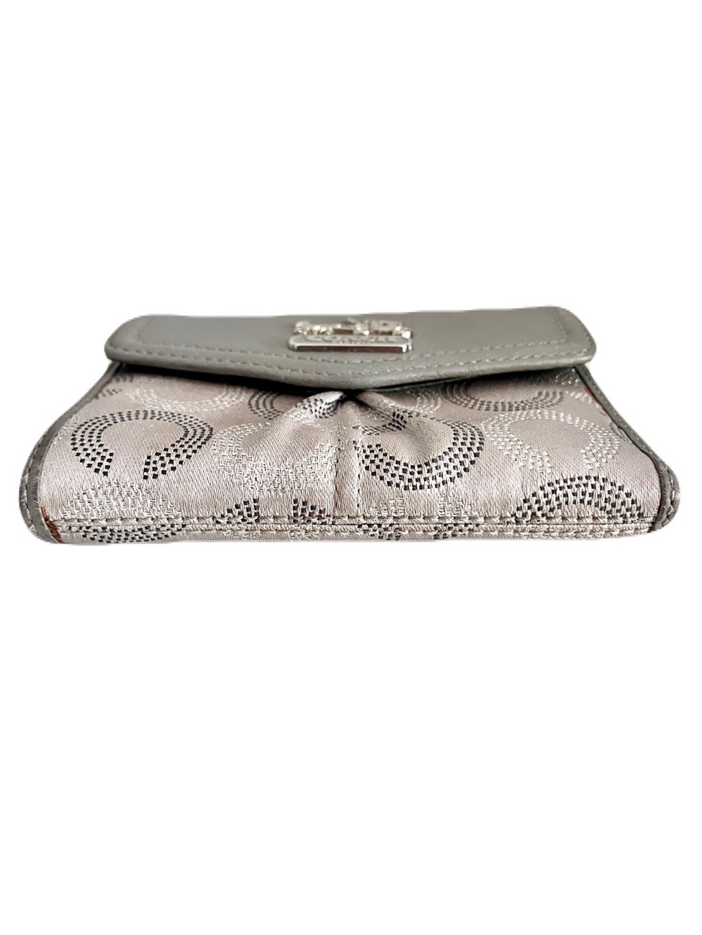 Coach Silver Jacquard and Grey Leather ‘Madison Dotted Op Art’ Medium Wallet - Picture 6 of 11